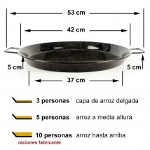 Paellera para 3, 5 y 10 raciones