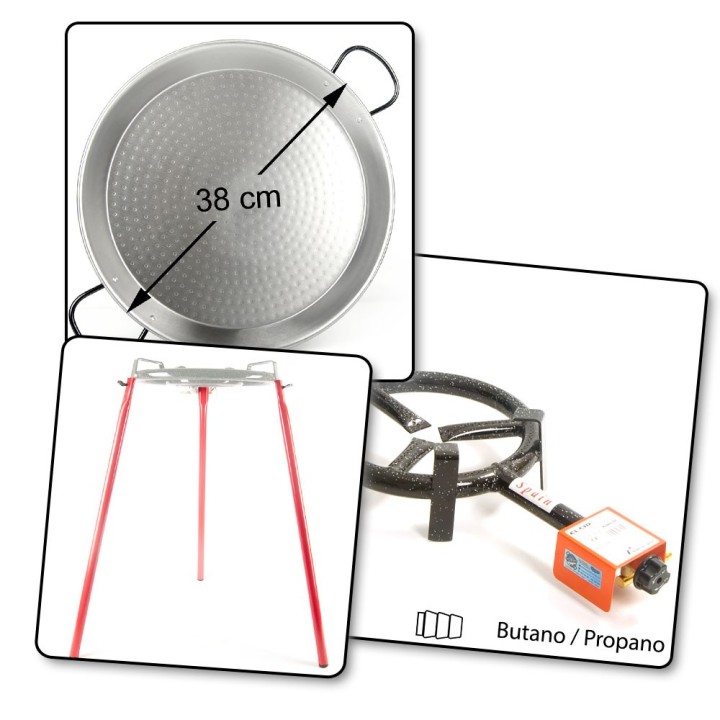 Conjunto Paellero + Paella para 2 personas + patas