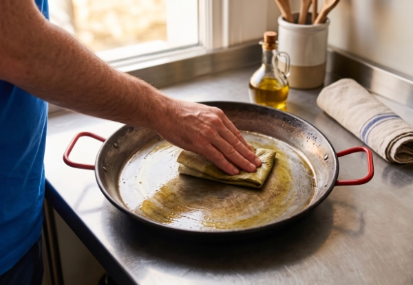 Cómo limpiar y conservar una paella (sin que se oxide)